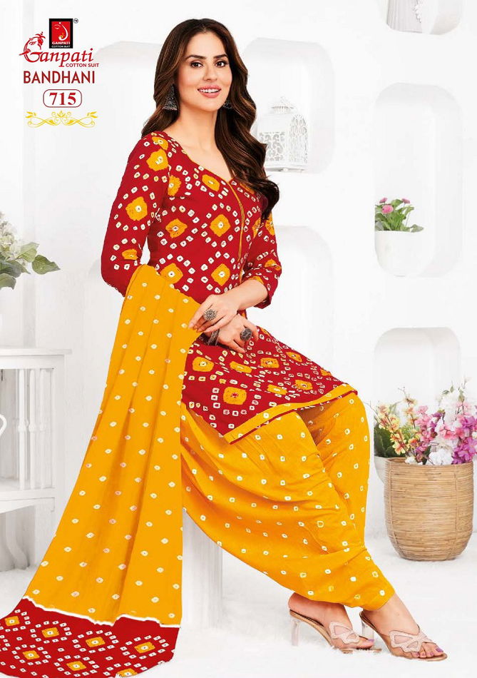 Bandhani Vol 7 By Ganpati Bandhani Printed Cotton Readymade Dress  Orders In India